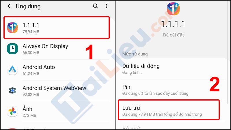 Cách giải phóng dung lượng Samsung