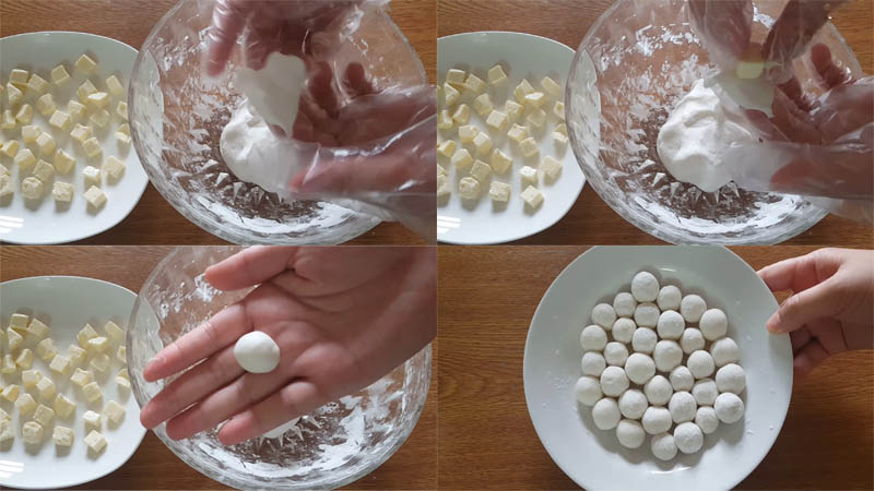 Bước 2: Tạo hình trân châu phô mai