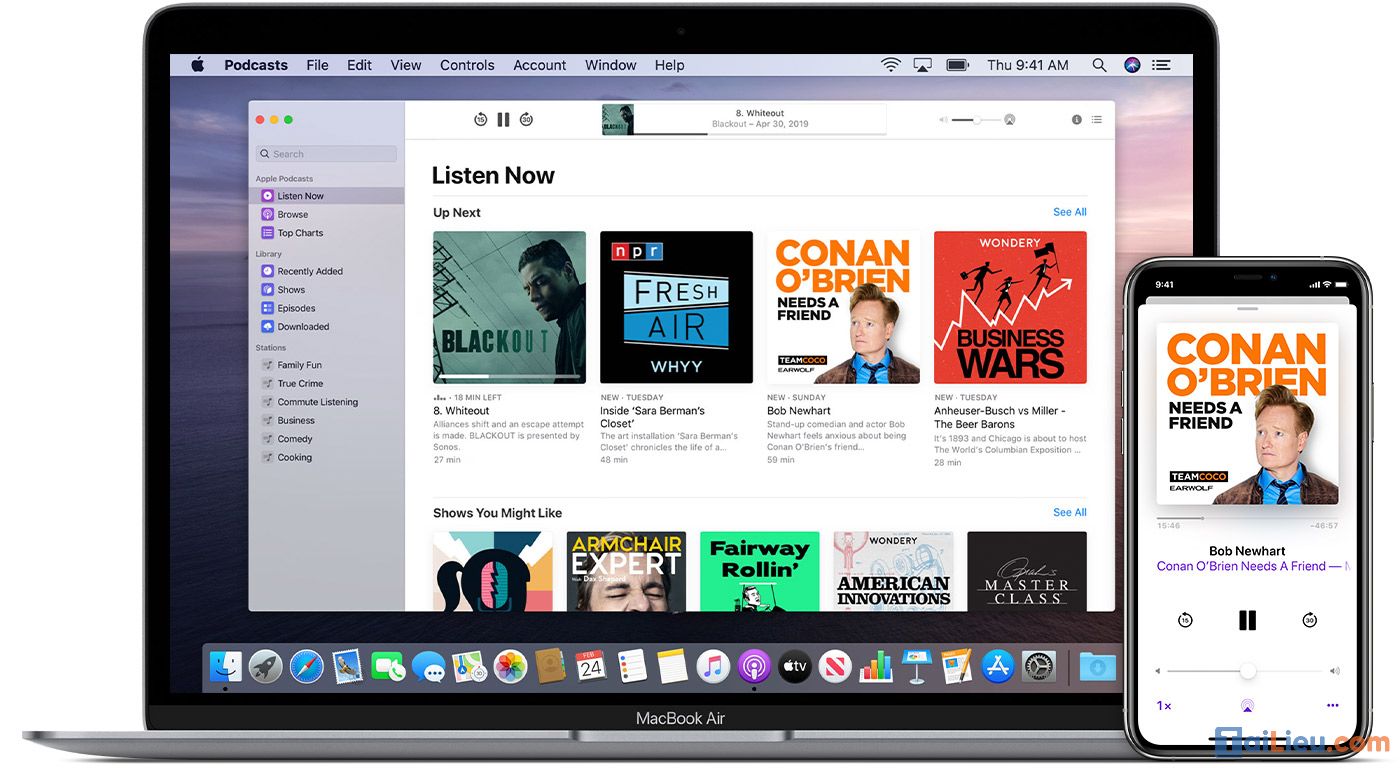 Nghe Podcast với iTunes
