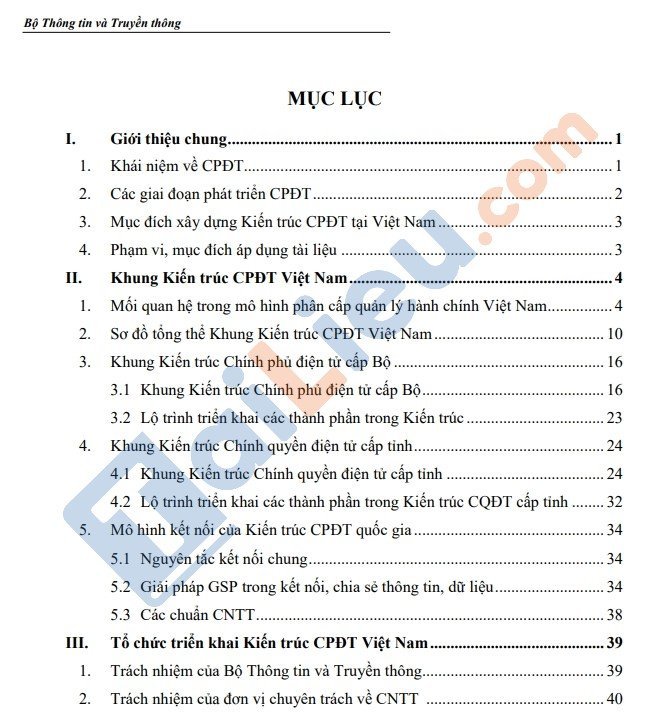 Khung kiến trúc chính phủ điện tử là gì?