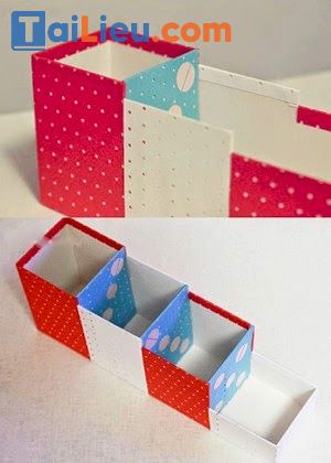 Cách làm hộp bút bằng giấy