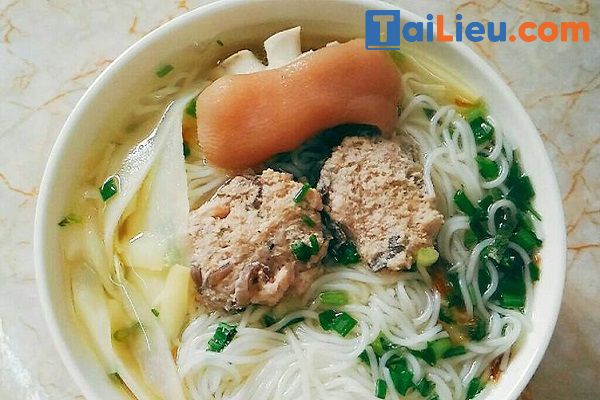 Cách nấu bún mọc giò heo