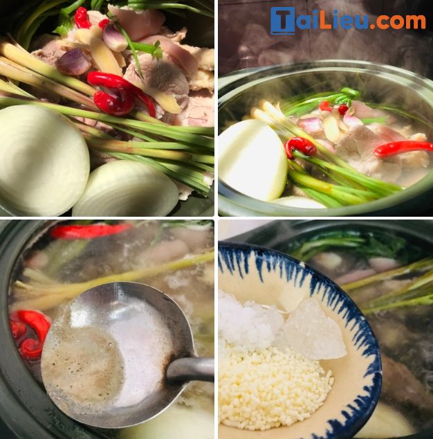 Cách nấu bún bò giò heo