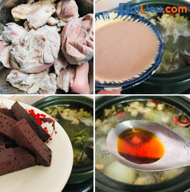 Cách nấu bún bò giò heo