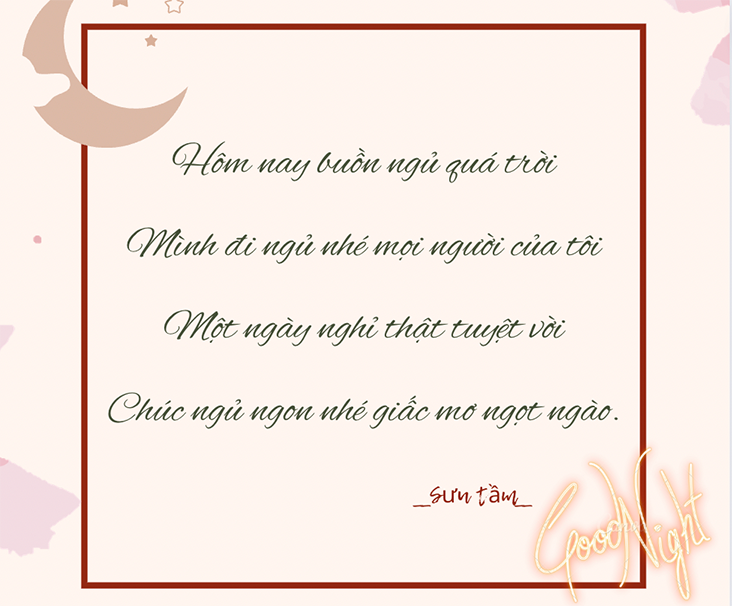 thơ chúc ngủ ngon 4 câu