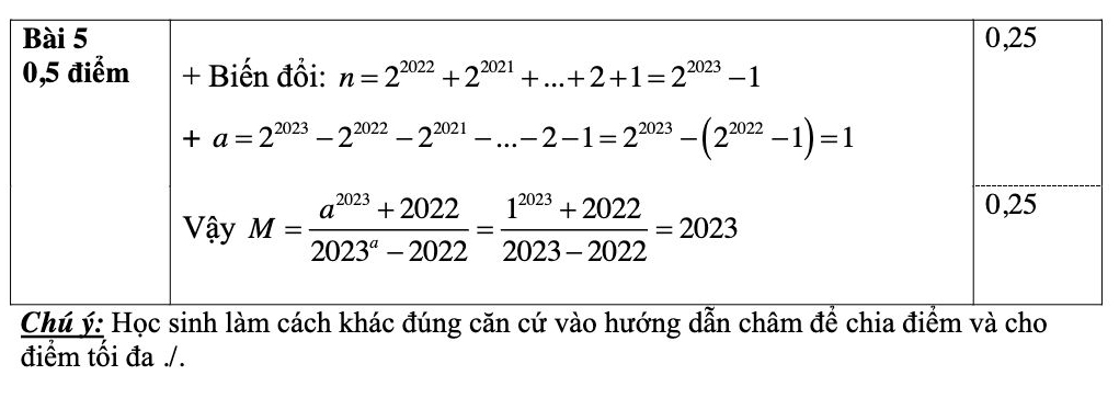 Đáp án đề kiểm tra học kì 2 Toán 7 năm 2022 - 2023 Sở GD&ĐT Tỉnh Nam Định