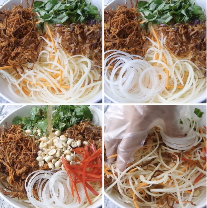 Bước 4: Làm nộm đu đủ