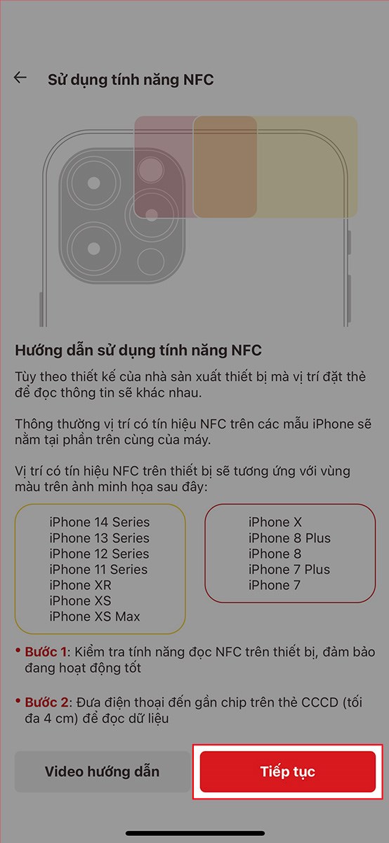 Đọc hướng dẫn và nhấn Tiếp tục