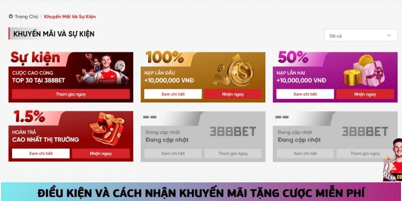 Điều kiện và cách nhận khuyến mãi cược miễn phí cần nắm rõ Điều kiện và cách nhận khuyến mãi cược miễn phí cần nắm rõ